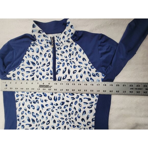 SanSoleil Womens UV 50 Solcool Print 1/4 Zip Mock Top Medium Pullover Stretch - Picture 7 of 8